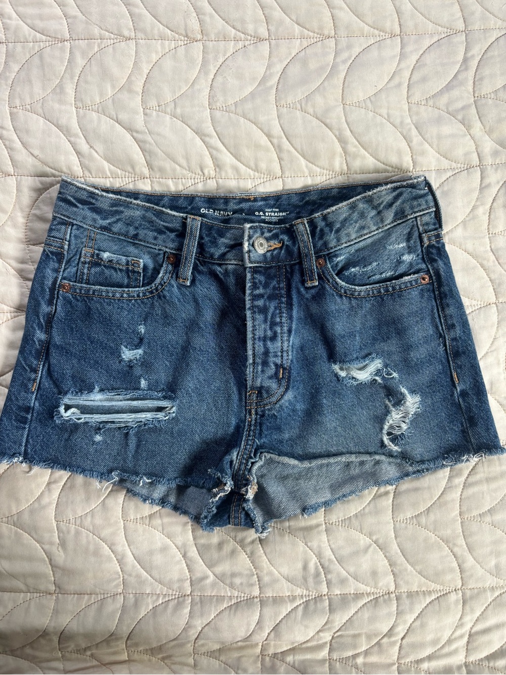 Old Navy Distressed Dark Blue Denim Cutoff Shorts